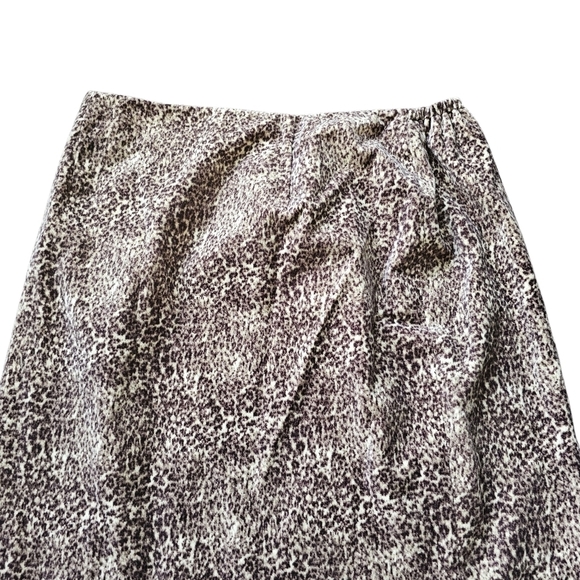 New Talbots Animal Cheetah Print Brown and Black 100% Cotton A-Line Skirt - Picture 3 of 5